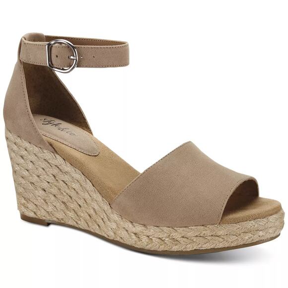 Style & Co Women Light Taupe Seleeney Espadrilles Wedge Casual Sandals Size 11M - Picture 1 of 5